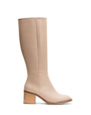blaze oval burun fermuarlı kadın çizme bej 2