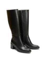 astra küt burun fermuarlı kadın çizme siyah 2