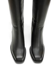 astra küt burun fermuarlı kadın çizme siyah 4