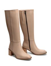 astra küt burun fermuarlı kadın çizme bej 2