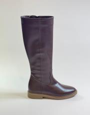 fiona oval burun fermuarlı kadın çizme kahve