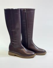 fiona oval burun fermuarlı kadın çizme kahve 3