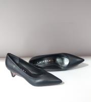 vina ithal vegan deri sivri burun kadın topuklu ayakkabı siyah 2