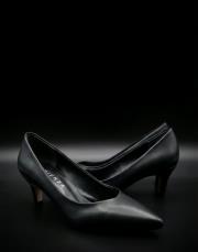 vina ithal vegan deri sivri burun kadın topuklu ayakkabı siyah 4