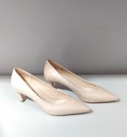 vina ithal vegan deri sivri burun kadın topuklu ayakkabı ten