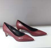 vina ithal vegan deri sivri burun kadın topuklu ayakkabı bordo