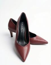 vina ithal vegan deri sivri burun kadın topuklu ayakkabı bordo 3