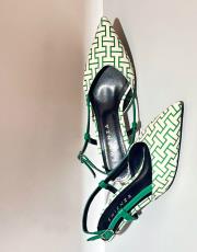 rosa geometrik desen textil mağzeme pino topuk yeşil 2