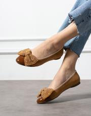 saniz toka detaylı yuvarlak burun kadın babet taba