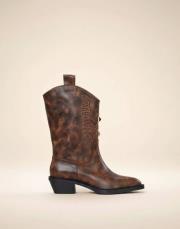 stoned kovboy küt burun efektli kahve deri bot kahve