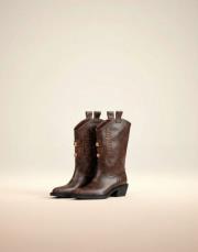 stoned kovboy küt burun efektli kahve deri bot kahve 4