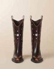 gravel kovboy küt burun efektli kahve deri bot kahve 2