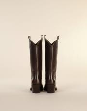 gravel kovboy küt burun efektli kahve deri bot kahve 3