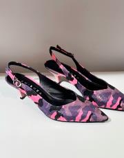 ros kamuflaj desen pino topuk sivri burun fuşya