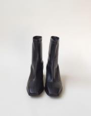 square küt burun streç siyah deri bot siyah 3