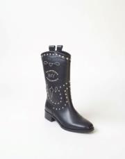 helios işlemeli trok detaylı  deri bot siyah 2