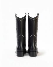 helios işlemeli trok detaylı  deri bot siyah 4