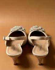 daisy textil kumaş taşlı çiçekli pino topuk bej 3