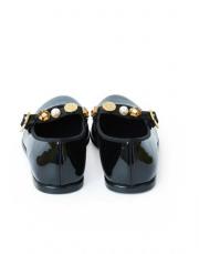 116 yuvarlak burun toka detaylı siyah rugan deri babet siyah rugan 3