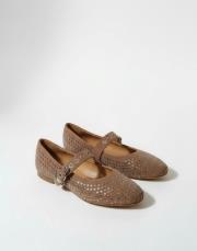 119 yuvarlak burun toka ve trok detaylı vizon süet babet koyu vizon 2