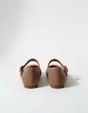 119 yuvarlak burun toka ve trok detaylı vizon süet babet koyu vizon 3