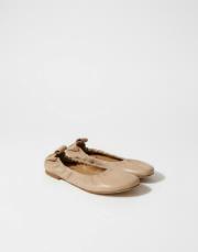 120 yuvarlak burun lastik detaylı ten renk deri babet ten 2