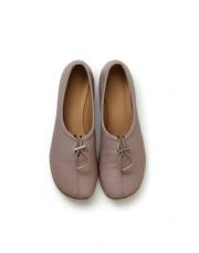 121 yuvarlak burun lastik detaylı vizon deri babet vizon