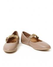 123 yuvarlak burun toka detaylı vizon deri babet vizon 2