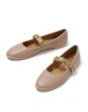 123 yuvarlak burun toka detaylı vizon deri babet vizon 3