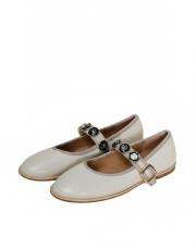 124 yuvarlak burun toka detaylı vizon deri babet vizon 2