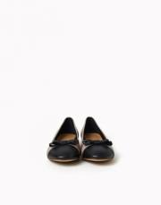 130 yuvarlak burun fiyonk detaylı vizon ve siyah garnili babet vizon 2