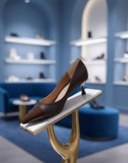 shiny sivri burun maskaretli vegan deri topuklu ayakkabı kahve