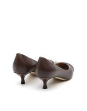 shiny sivri burun maskaretli vegan deri topuklu ayakkabı kahve 5