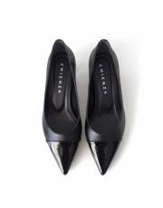 shiny sivri burun maskaretli vegan deri topuklu ayakkabı siyah 2