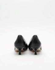 shiny sivri burun maskaretli vegan deri topuklu ayakkabı siyah 4