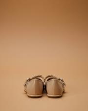 çinto yuvarlak burun toka detaylı vegan deri babet ten 3