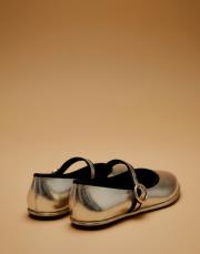 veroni yuvarlak burun toka detaylı vegan deri babet altın 3