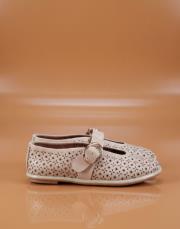 senpera lazer detaylı yuvarlak burun vegan deri babet ten 2