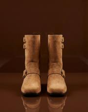 tekado toka detaylı küt burun süet çizme taba