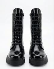 black cat parlak cilt hakiki deri bot siyah rugan 2