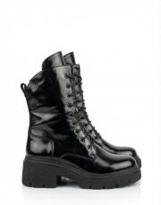 black cat parlak cilt hakiki deri bot siyah rugan 4