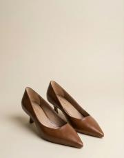 start rustik vegan deri sivri burun topuklu ayakkabı taba 2