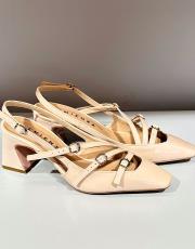 maril ithal vegan rugan deri üçlü çapraz toka bej