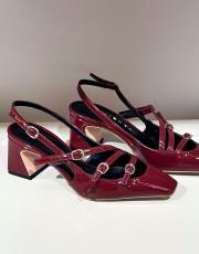 maril ithal vegan rugan deri üçlü çapraz toka bordo