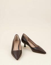 delay 1.sınıf vegan deri fiyonk detaylı topuklu ayakkabı kahve 2