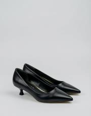 delay 1.sınıf vegan deri fiyonk detaylı topuklu ayakkabı siyah 3