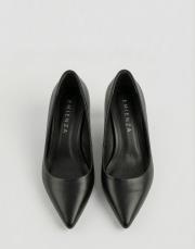 delay 1.sınıf vegan deri fiyonk detaylı topuklu ayakkabı siyah 6