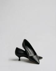 delay 1.sınıf vegan deri fiyonk detaylı topuklu ayakkabı siyah 7