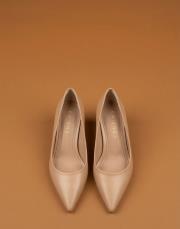 delay 1.sınıf vegan deri fiyonk detaylı topuklu ayakkabı ten 4