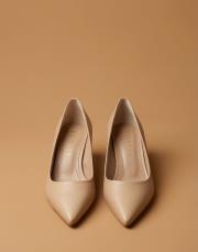 delay 1.sınıf vegan deri fiyonk detaylı topuklu ayakkabı ten 6